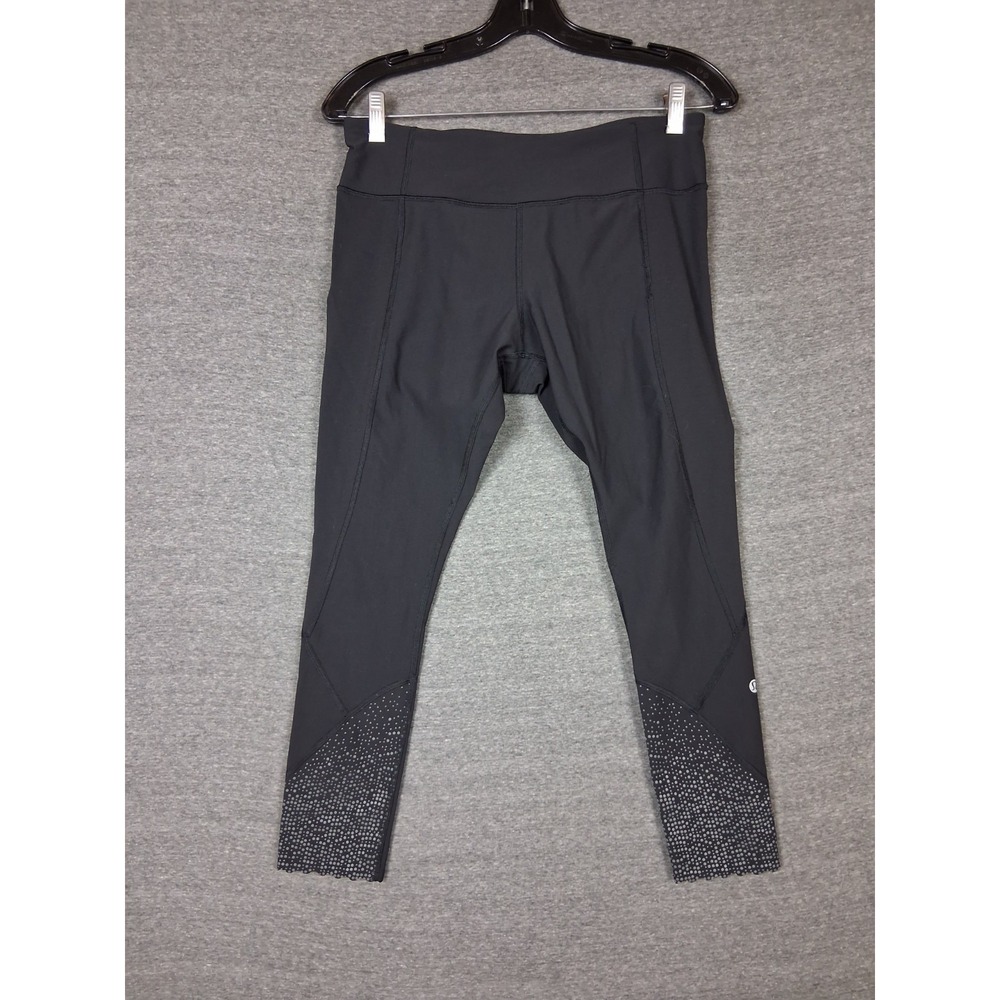 Lululemon Womens Leggings 10 Black Crop Tight Stuff Crop 23 Athletic Athleisure